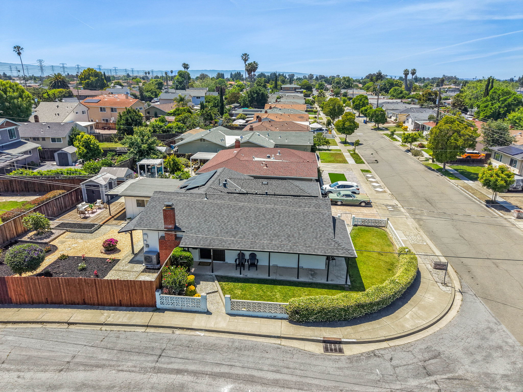 Aerial view of the property and Irvington neighborhood
