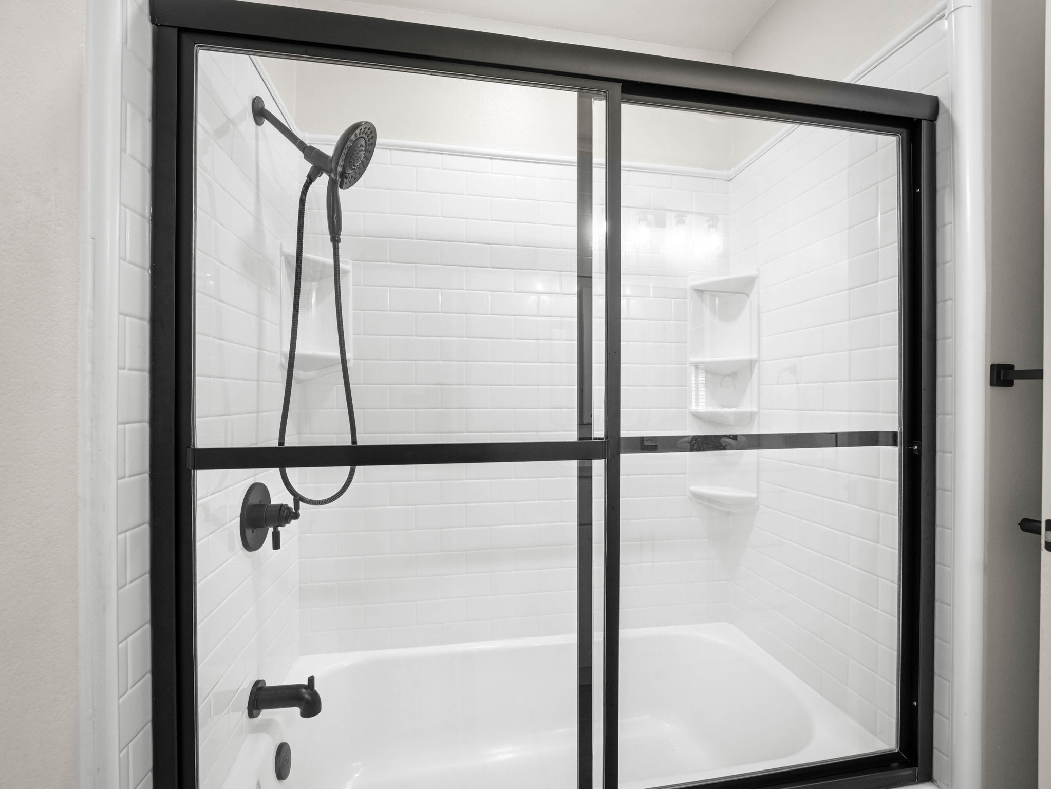 Hall bath shower-tub combo