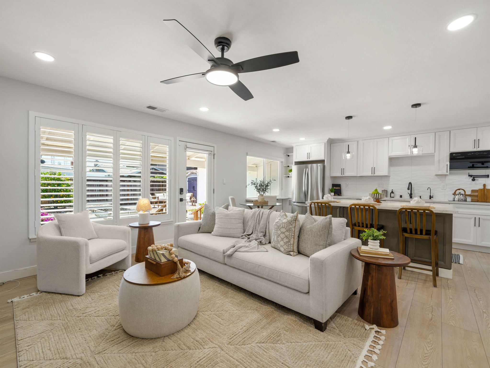 Open-concept living looking toward the kitchen