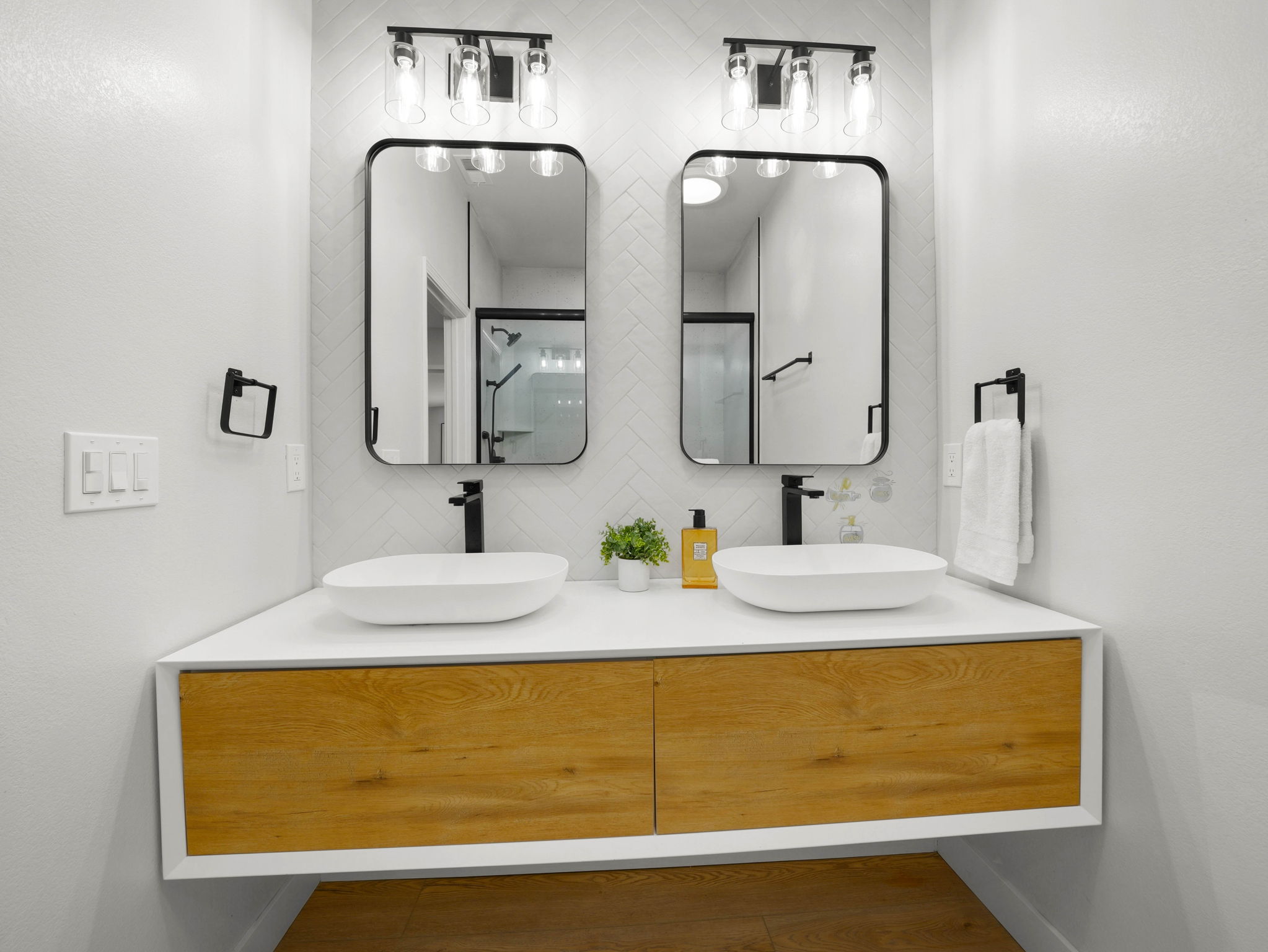 Master bath double vessel-sink vanity